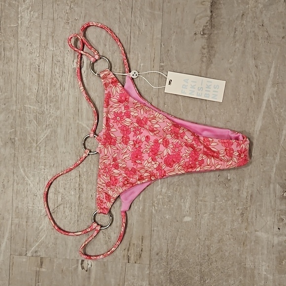 💕FRANKIES BIKINIS💕 Kailyn String Bikini Bottom ~ Rose Bouquet Large L NWT - Picture 5 of 11